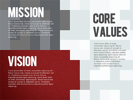 Mission, Vision and Core Values Diagram, Slide 9, 01242, Business Models — PoweredTemplate.com