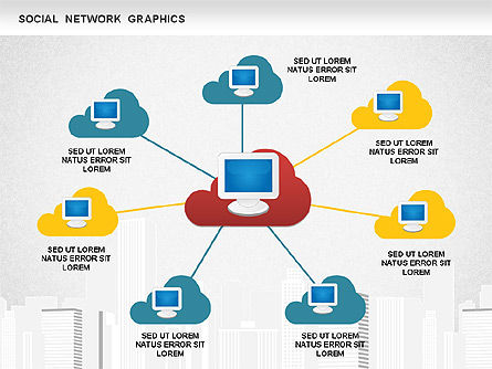 Schéma de réseau social, Diapositive 2, 01245, Modèles commerciaux — PoweredTemplate.com