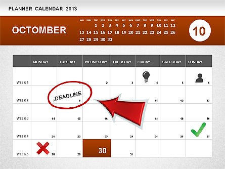 プランナーカレンダー2013, スライド 10, 01247, Timelines & Calendars — PoweredTemplate.com