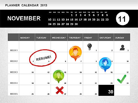 Planner Calendar 2013, Slide 11, 01247, Timelines & Calendars — PoweredTemplate.com