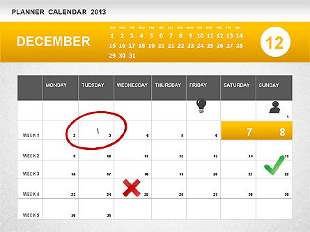 プランナーカレンダー2013, スライド 12, 01247, Timelines & Calendars — PoweredTemplate.com