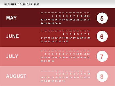 Planerkalender 2013, Folie 14, 01247, Timelines & Calendars — PoweredTemplate.com
