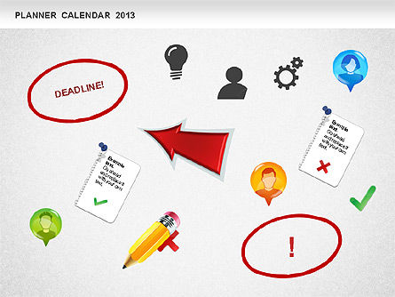 Planerkalender 2013, Folie 16, 01247, Timelines & Calendars — PoweredTemplate.com