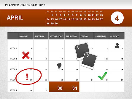 プランナーカレンダー2013, スライド 4, 01247, Timelines & Calendars — PoweredTemplate.com