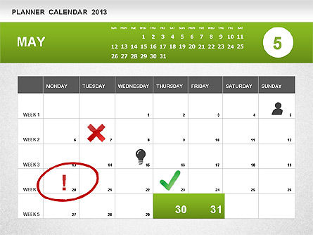 Planner kalender 2013, Dia 5, 01247, Timelines & Calendars — PoweredTemplate.com