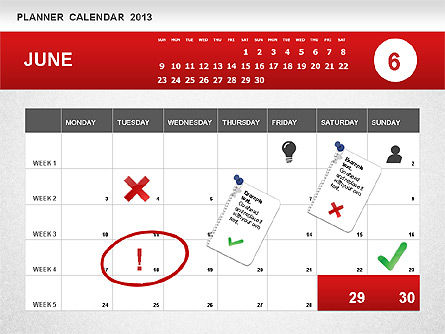 Planerkalender 2013, Folie 6, 01247, Timelines & Calendars — PoweredTemplate.com