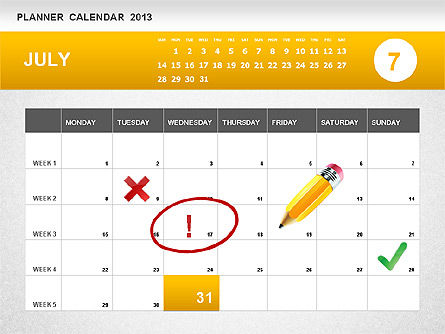 Planerkalender 2013, Folie 7, 01247, Timelines & Calendars — PoweredTemplate.com
