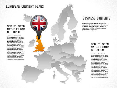 European Countries Flags, Slide 11, 01250, Shapes — PoweredTemplate.com