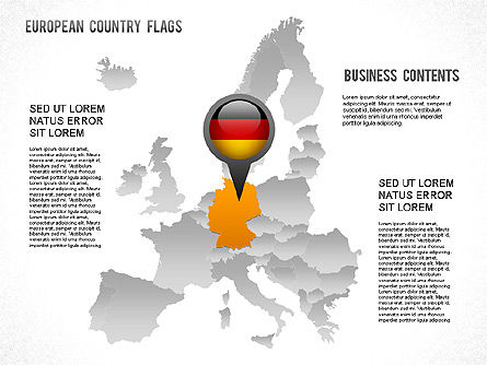 European Countries Flags, Slide 12, 01250, Shapes — PoweredTemplate.com