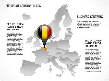 European Countries Flags, Slide 13, 01250, Shapes — PoweredTemplate.com