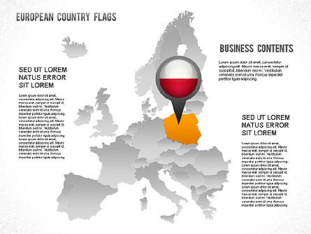 European Countries Flags, Slide 18, 01250, Shapes — PoweredTemplate.com