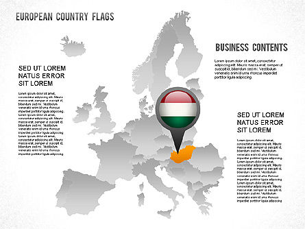 European Countries Flags, Slide 19, 01250, Shapes — PoweredTemplate.com