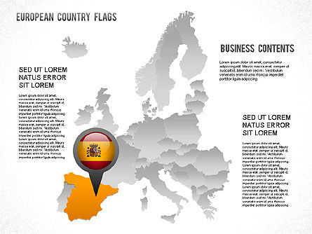 European Countries Flags, Slide 9, 01250, Shapes — PoweredTemplate.com