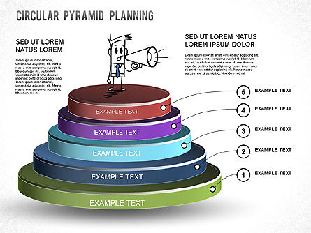 円形ピラミッド線図, スライド 6, 01253, ビジネスモデル — PoweredTemplate.com