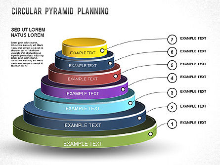 원형 피라미드 다이어그램, 슬라이드 8, 01253, 비즈니스 모델 — PoweredTemplate.com