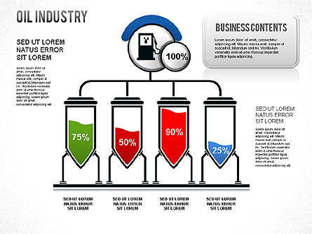Diagrama de la industria petrolera, Plantilla de PowerPoint, 01254, Plantillas de presentación — PoweredTemplate.com