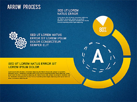 Arrow diagrama de processo com ícones, Deslizar 14, 01255, Diagramas de Processo — PoweredTemplate.com