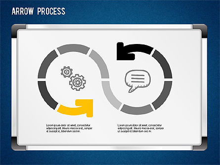 Schéma de processus de flèche avec des icônes, Diapositive 9, 01255, Schémas de procédés — PoweredTemplate.com