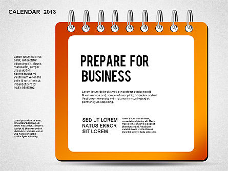 2013カレンダー, 無料 PowerPointテンプレート, 01264, Timelines & Calendars — PoweredTemplate.com