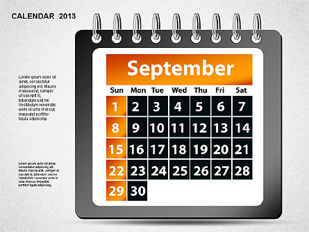 2013 calendário, Deslizar 10, 01264, Timelines & Calendars — PoweredTemplate.com
