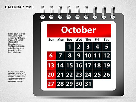 2013日历, 幻灯片 11, 01264, Timelines & Calendars — PoweredTemplate.com