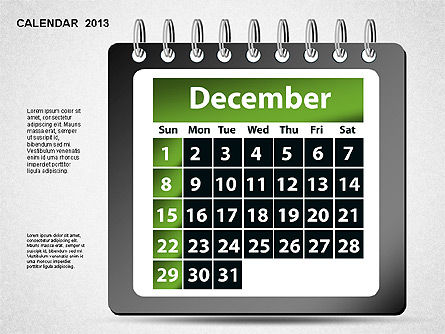 2013カレンダー, スライド 13, 01264, Timelines & Calendars — PoweredTemplate.com