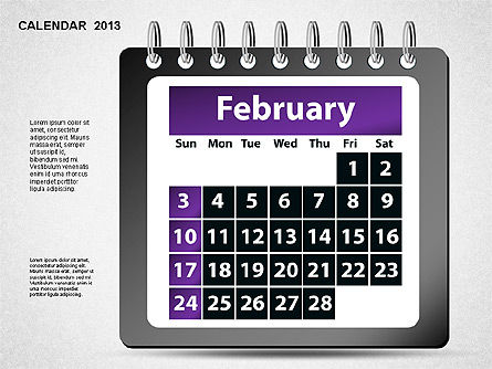 Kalender van 2013, Dia 3, 01264, Timelines & Calendars — PoweredTemplate.com