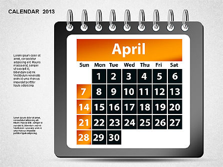 2013日历, 幻灯片 5, 01264, Timelines & Calendars — PoweredTemplate.com