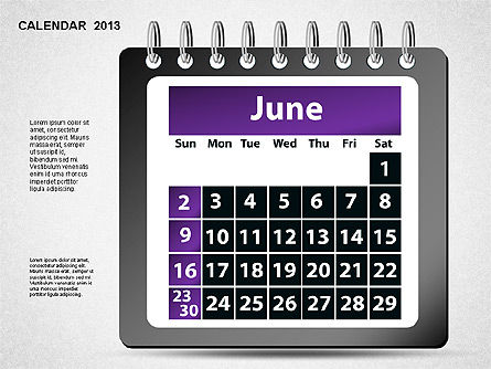 2013カレンダー, スライド 7, 01264, Timelines & Calendars — PoweredTemplate.com
