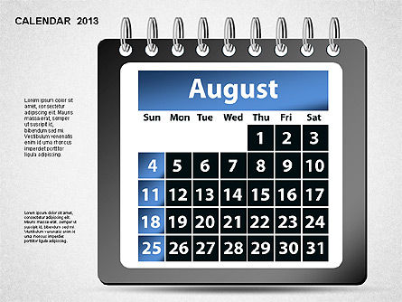 2013 Kalender, Folie 9, 01264, Timelines & Calendars — PoweredTemplate.com