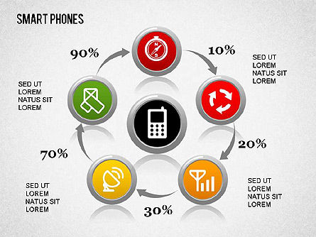 Smartphone diagrama, Deslizar 6, 01267, Modelos de Apresentação — PoweredTemplate.com