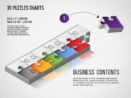 3D 퍼즐 차트, 슬라이드 10, 01269, 비즈니스 모델 — PoweredTemplate.com