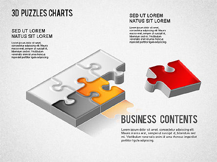 3D 퍼즐 차트, 슬라이드 11, 01269, 비즈니스 모델 — PoweredTemplate.com