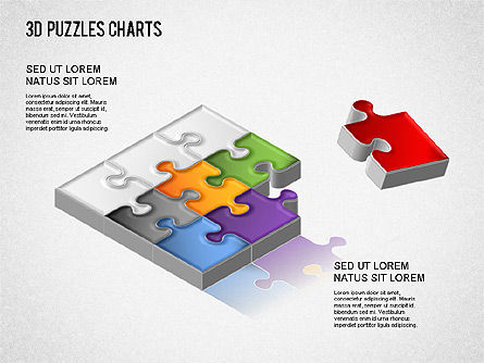 3D 퍼즐 차트, 슬라이드 12, 01269, 비즈니스 모델 — PoweredTemplate.com