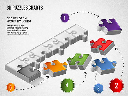 3D 퍼즐 차트, 슬라이드 6, 01269, 비즈니스 모델 — PoweredTemplate.com