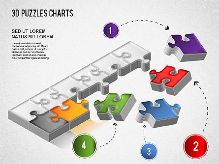3D 퍼즐 차트, 슬라이드 7, 01269, 비즈니스 모델 — PoweredTemplate.com