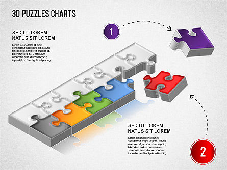 3Dパズルチャート, スライド 9, 01269, ビジネスモデル — PoweredTemplate.com