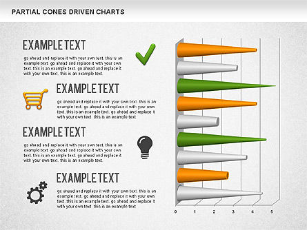 Grafico a barre coni, Slide 10, 01271, Diagrammi e Grafici con Dati — PoweredTemplate.com