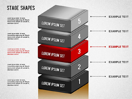 무대 도형 다이어그램, 슬라이드 6, 01272, 단계 도표 — PoweredTemplate.com