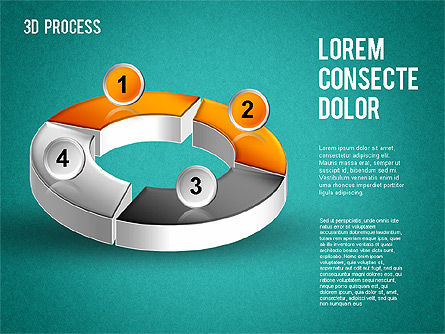 Diagramme de processus 3d, Diapositive 12, 01275, Schémas de procédés — PoweredTemplate.com