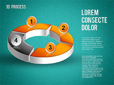 Diagramme de processus 3d, Diapositive 13, 01275, Schémas de procédés — PoweredTemplate.com