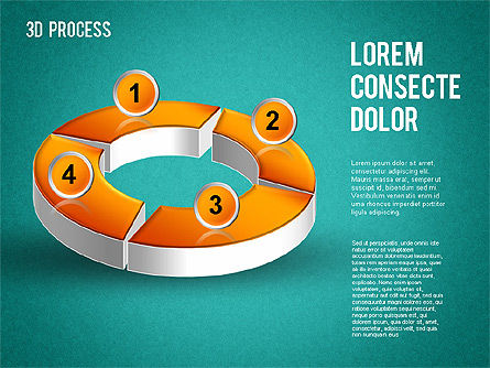 Diagramme de processus 3d, Diapositive 14, 01275, Schémas de procédés — PoweredTemplate.com