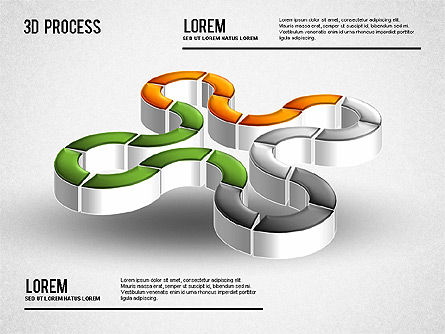 Diagramme de processus 3d, Diapositive 2, 01275, Schémas de procédés — PoweredTemplate.com