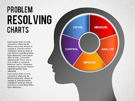 Probleem oplossen chart, PowerPoint-sjabloon, 01287, Stage diagrams — PoweredTemplate.com