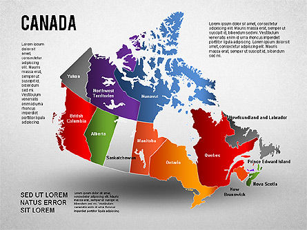 Kanada Präsentationsdiagramm, PowerPoint-Vorlage, 01290, Präsentationsvorlagen — PoweredTemplate.com