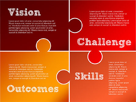 Challenge e diagrama de resultados, Modelo do PowerPoint, 01291, Modelos de Negócio — PoweredTemplate.com