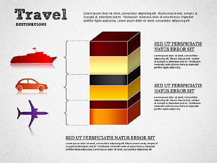 Diagramme des destinations de voyage, Diapositive 12, 01294, Modèles commerciaux — PoweredTemplate.com