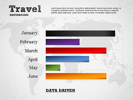 Diagramme des destinations de voyage, Diapositive 6, 01294, Modèles commerciaux — PoweredTemplate.com