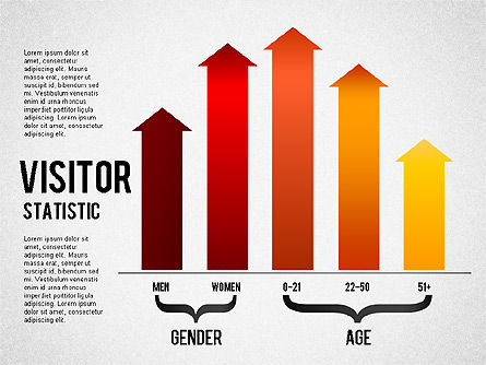 Visitor Statistics and Graphs, PowerPoint Template, 01297, Business Models — PoweredTemplate.com