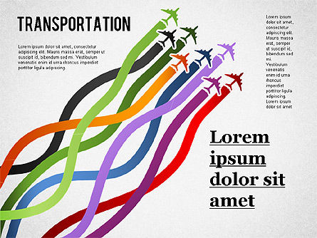 航空運賃図, PowerPointテンプレート, 01299, ビジネスモデル — PoweredTemplate.com